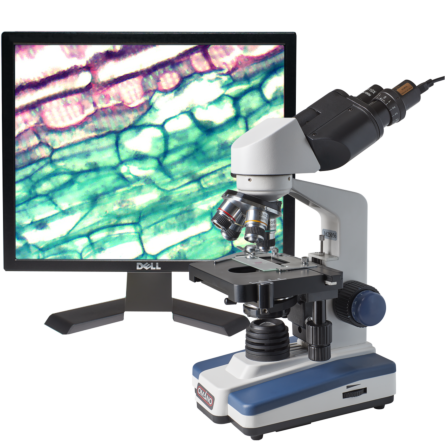 Omano OM118-B4SL LED Compound Student Microscope 40X-1000X with 1.3MP Digital Camera