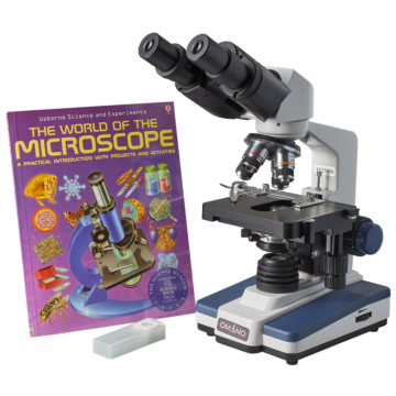 Omano OM118-B4SL LED Compound Student Microscope 40X-1000X Gift Package