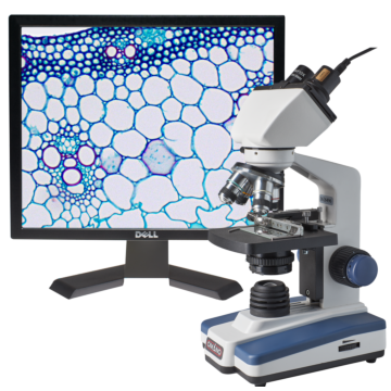 Omano OM118-B4L LED Compound Student Microscope 40X-1000X with 1.3MP Digital Camera