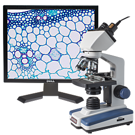 OM118-B4L 40X-1000X LED Compound Student Microscope with 1.3MP Digital Camera