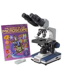 Omano OM118-B4SL LED Compound Student Microscope 40X-1000X Gift Package